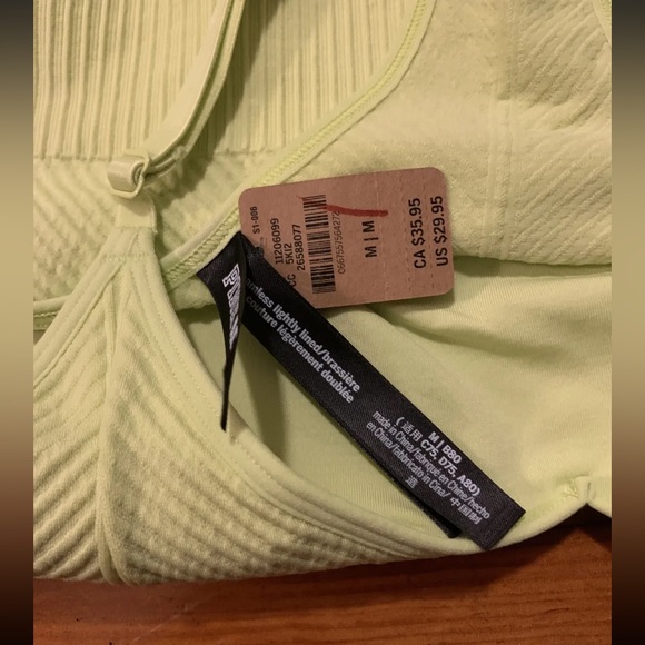 NWT Victoria Secret PINK Neon Yellow Sports Bra Seamless Size Medium - Picture 8 of 8